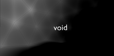 the word "void" in front of a black pattern