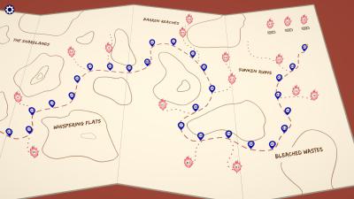 Later part of the overworld map with all levels unlocked.